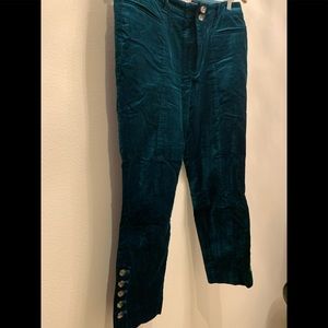 Green velvet pants
